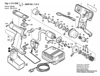 Bosch 0 601 939 780 Gdr 50 Impact Wrench 7.2 V / Eu Spare Parts